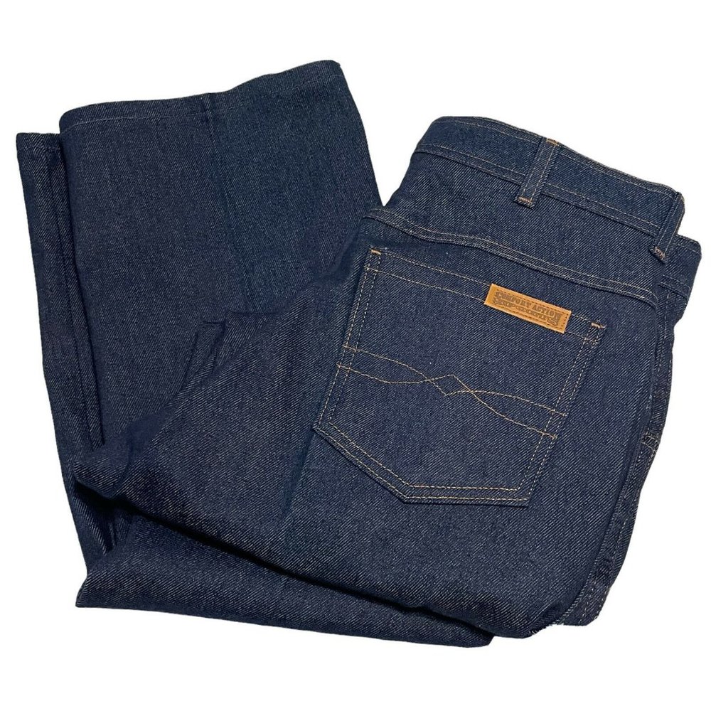 Vintage 90s Comfort Action Sports Jeans Mens 33 X 30 Dark Blue Straight Leg EUC